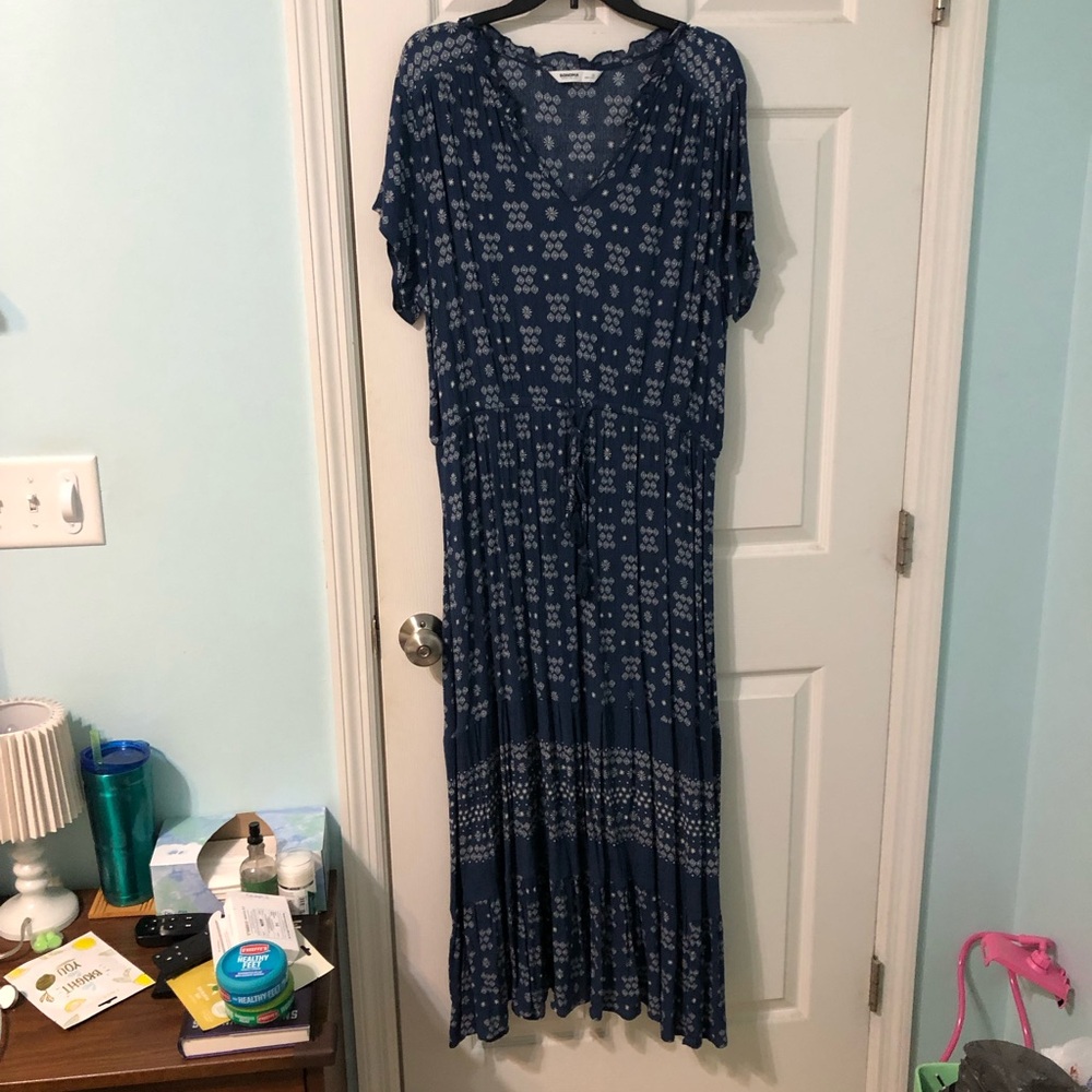 Sonoma Navy Patterned Maxi Dress